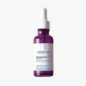 Minimal product shot of niacinamide facial serum for post-acne mark care