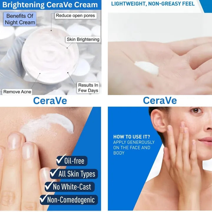 CeraVe 4 In 1 Skincare Kit Night Cream, Sunblock, Cleanser & Serum, for Radiant Skin (Limited Stock)